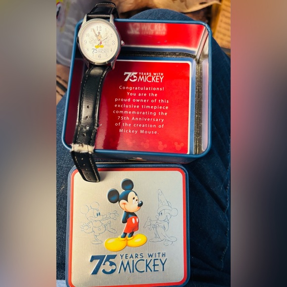 Disney Mickey Mouse 75th Anniversary Tin Box - Blue and Red - Picture 4 of 4